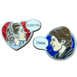 Disney pin 113240 Han Solo Princess Leia Valentines 2016 I Love You I know set 2